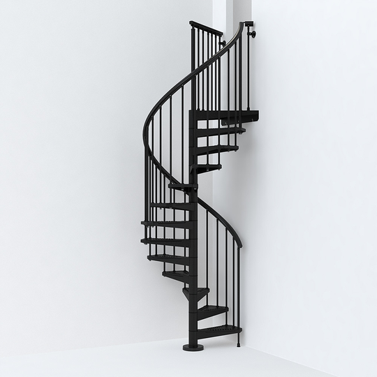 Fontanot spiraltrappa SKY 030 - Trappa 120 cm, Svart, 337-377 cm