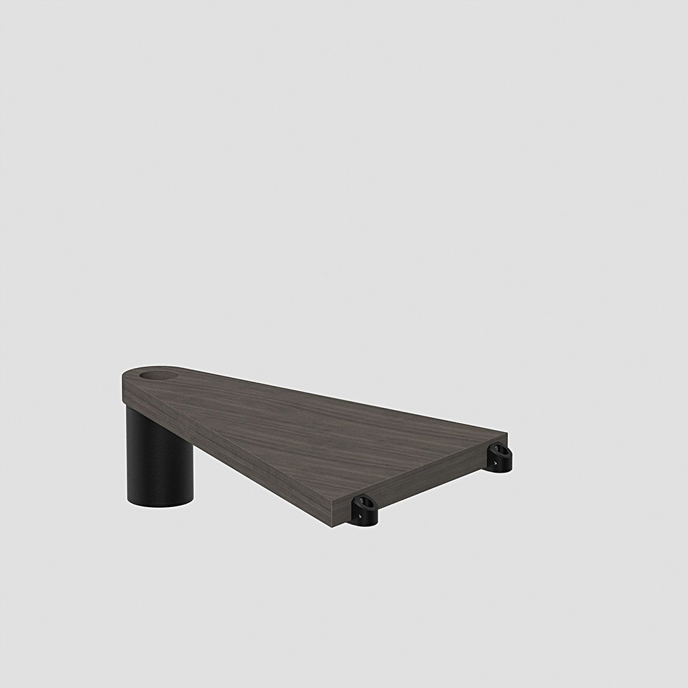 Fontanot Spin Q - Tresidigt trappsteg 138 cm, Svart / Mörk alm