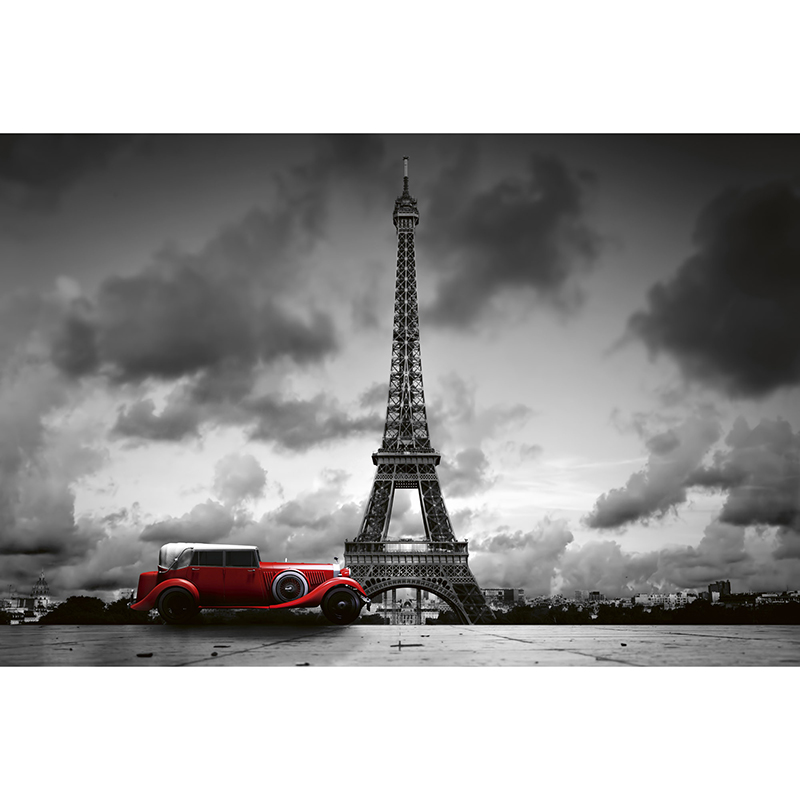 Tapet Retro Car In Paris Dimex