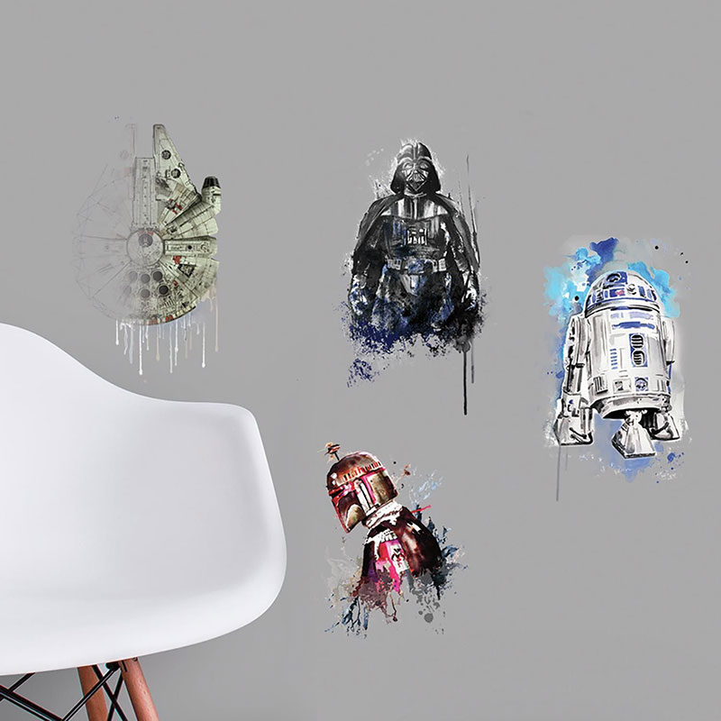 Väggdekor Star Wars Iconic Watercolor RoomMates