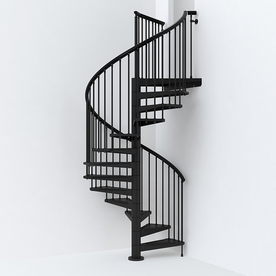 Fontanot spiraltrappa SKY 030 - Trappa 160 cm, Svart, 274-306 cm
