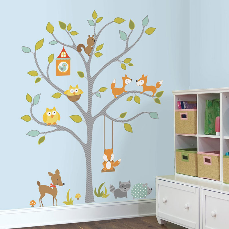Väggdekor Woodland Fox & Friends Tree RoomMates