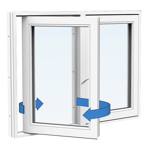 Energi Aluminium Sideswing-fönster 15, 8, Vit