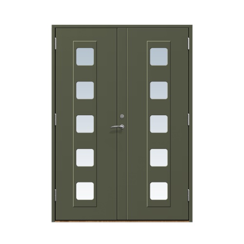 Entrédörr till villa Haga 13 x 21, Vänster gångdörr, Olivgrön