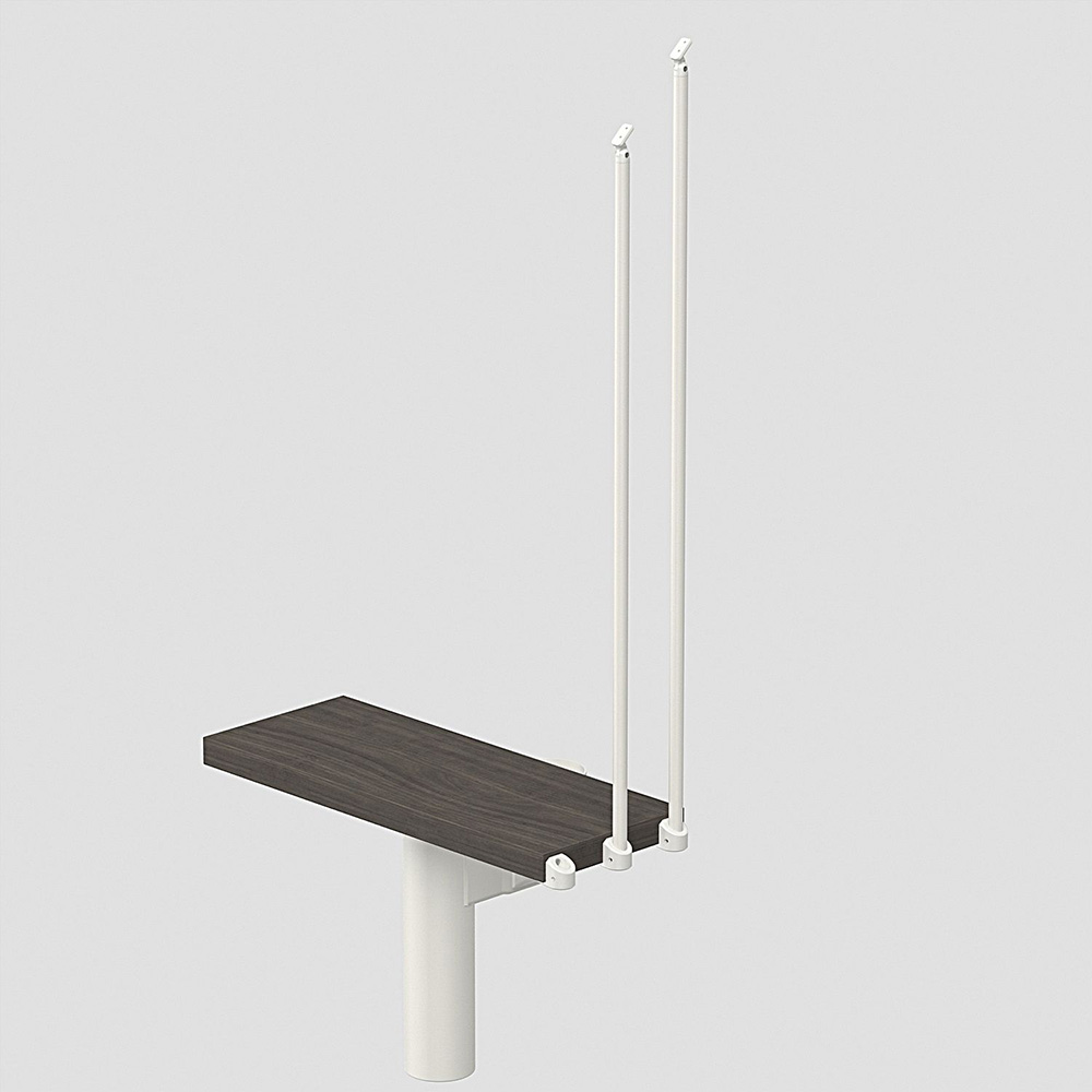Fontanot Spin R 030 - Extra steg trappa Vit / Mörk alm, 75 cm